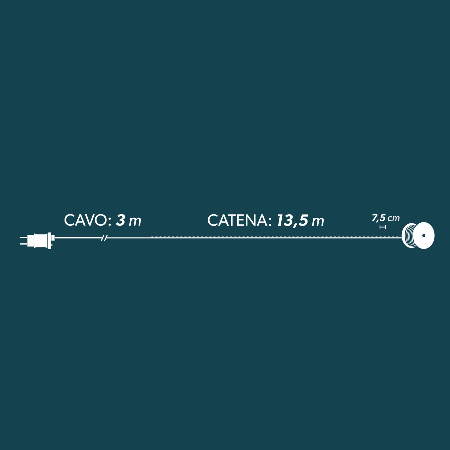 DICTROLUX - Catena Luminosa 180 microled Oro 13,5 metri